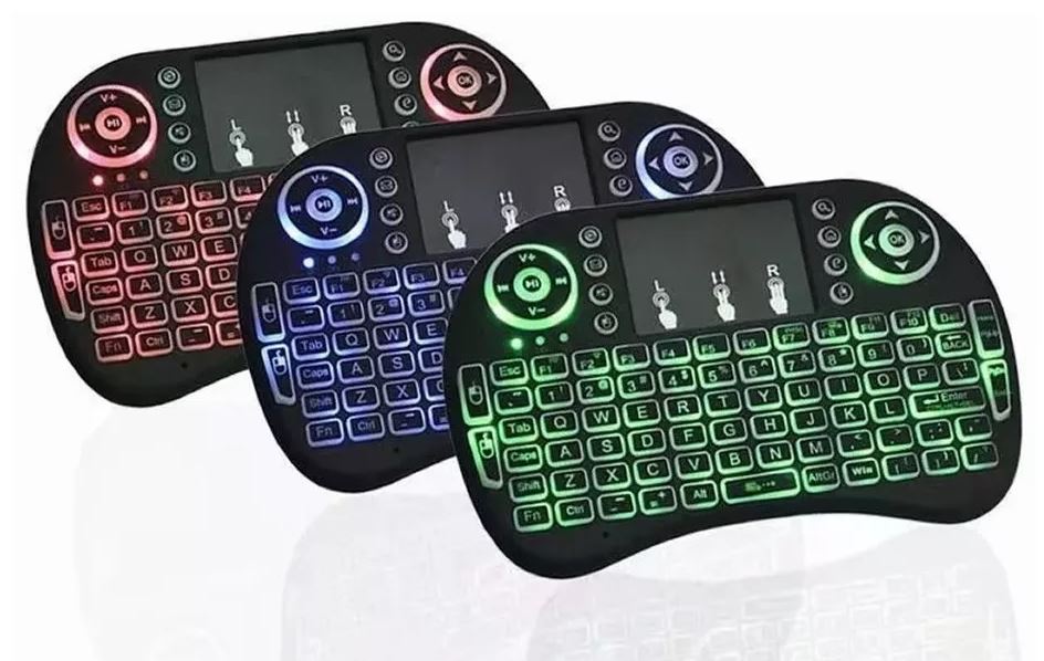 Mini Teclado Inalambrico Touchpad Iluminado Smart Tv Box con letra Ñ