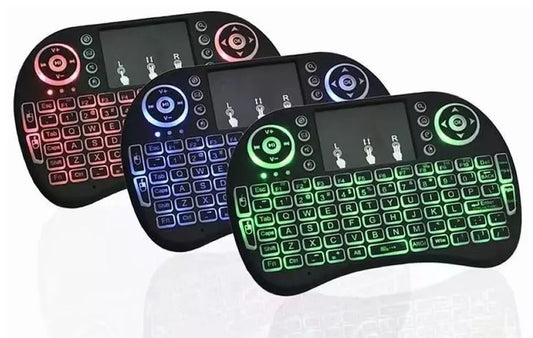 Mini Teclado Inalambrico Touchpad Iluminado Smart Tv Box con letra Ñ